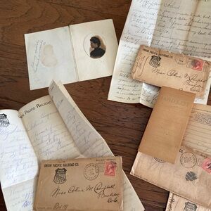 Vintage antique authentic letters, stamps, mail